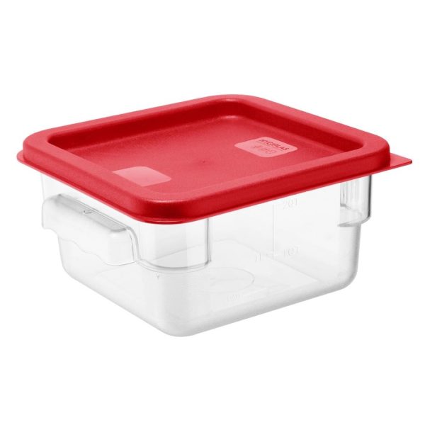 Hygiplas Square Food Storage Container Lid Red Small