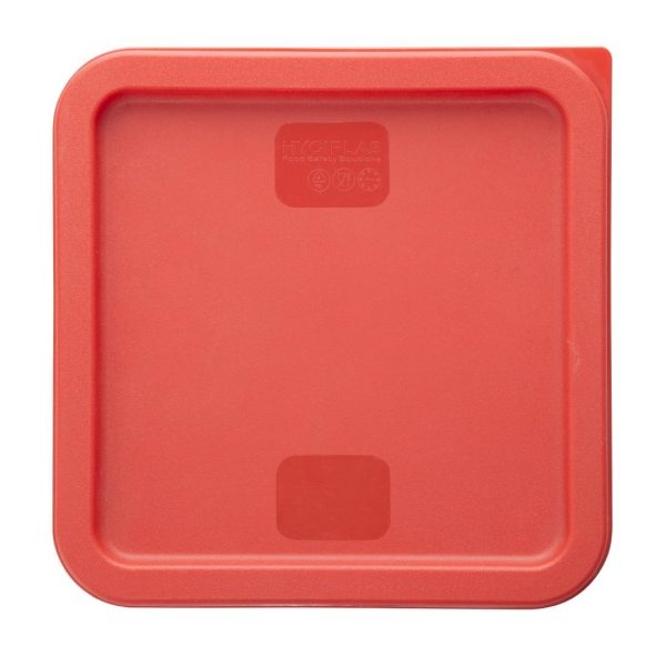 Hygiplas Square Food Storage Container Lid Red Large