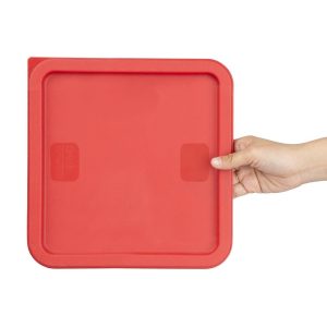 Hygiplas Square Food Storage Container Lid Red Large
