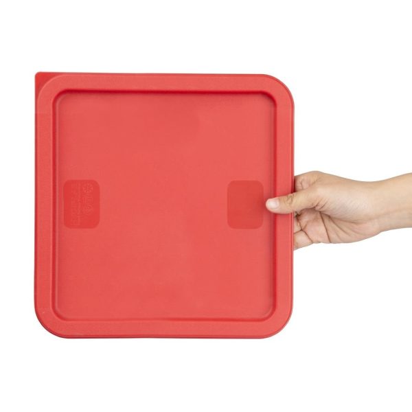 Hygiplas Square Food Storage Container Lid Red Large