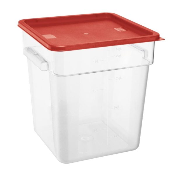 Hygiplas Square Food Storage Container Lid Red Large