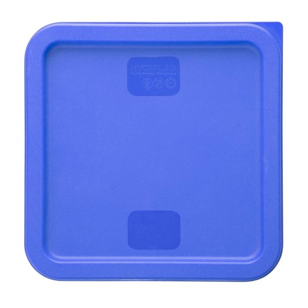Hygiplas Square Food Storage Container Lid Blue Medium