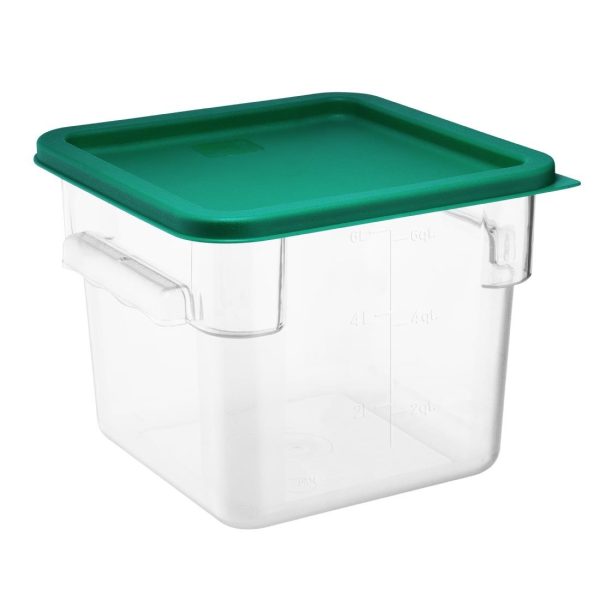 Hygiplas Square Food Storage Container Lid Green Medium