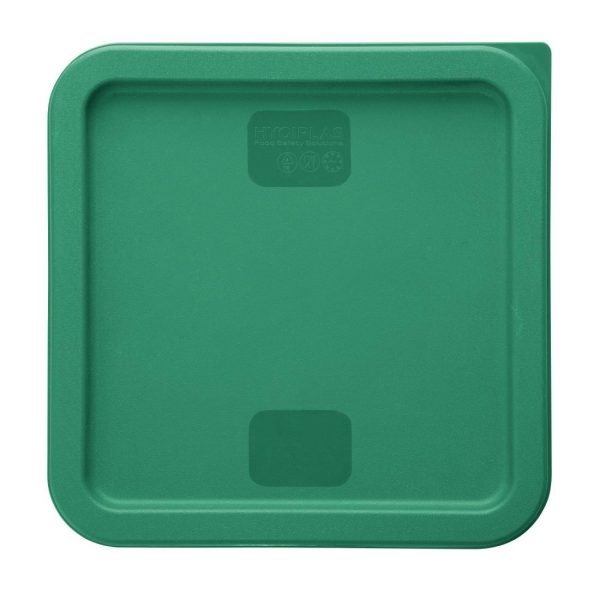 Hygiplas Square Food Storage Container Lid Green Large