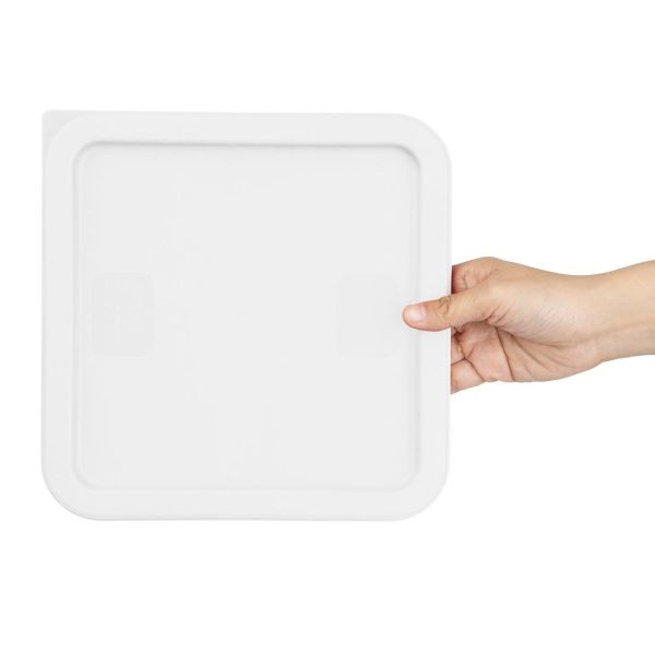 Hygiplas Square Food Storage Container Lid White Medium