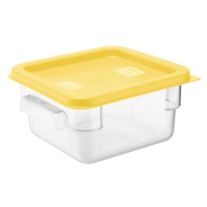 Hygiplas Square Food Storage Container Lid Yellow Small