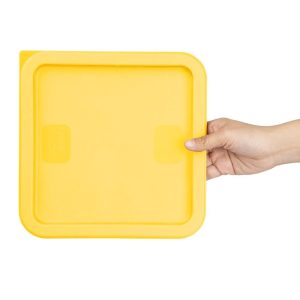 Hygiplas Square Food Storage Container Lid Yellow Medium