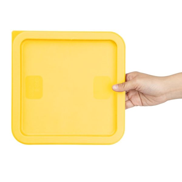 Hygiplas Square Food Storage Container Lid Yellow Medium