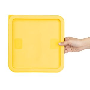 Hygiplas Square Food Storage Container Lid Yellow Large