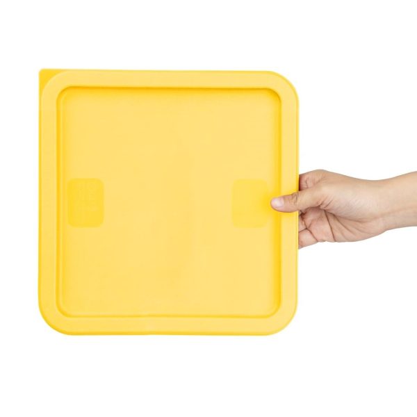 Hygiplas Square Food Storage Container Lid Yellow Large