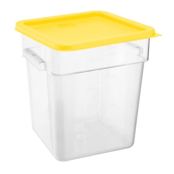 Hygiplas Square Food Storage Container Lid Yellow Large