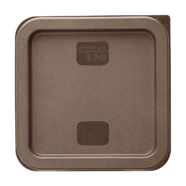Hygiplas Square Food Storage Container Lid Brown Small
