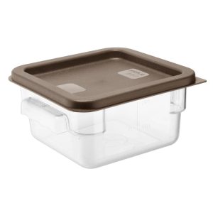 Hygiplas Square Food Storage Container Lid Brown Small