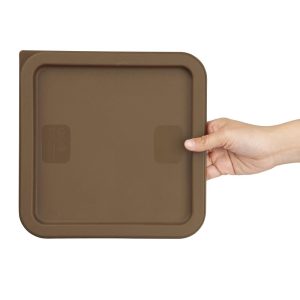 Hygiplas Square Food Storage Container Lid Brown Medium