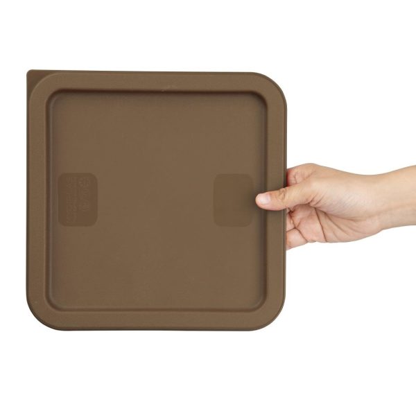 Hygiplas Square Food Storage Container Lid Brown Medium