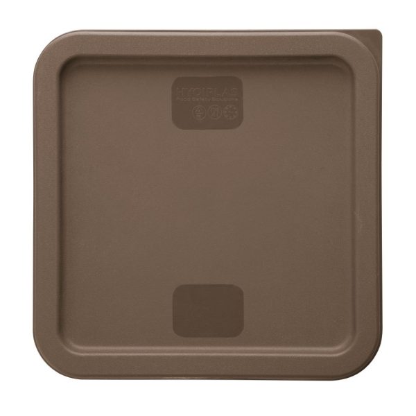 Hygiplas Square Food Storage Container Lid Brown Large