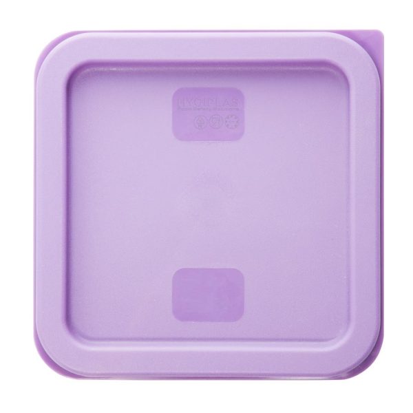 Hygiplas Square Food Storage Container Lid Purple Small