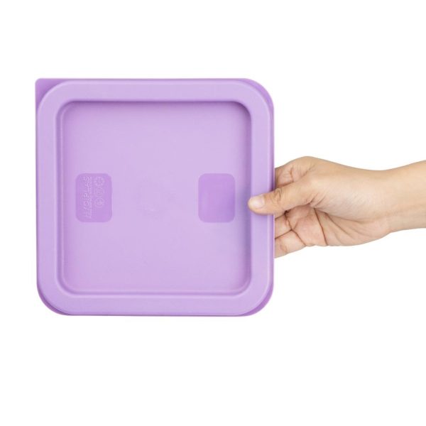 Hygiplas Square Food Storage Container Lid Purple Small
