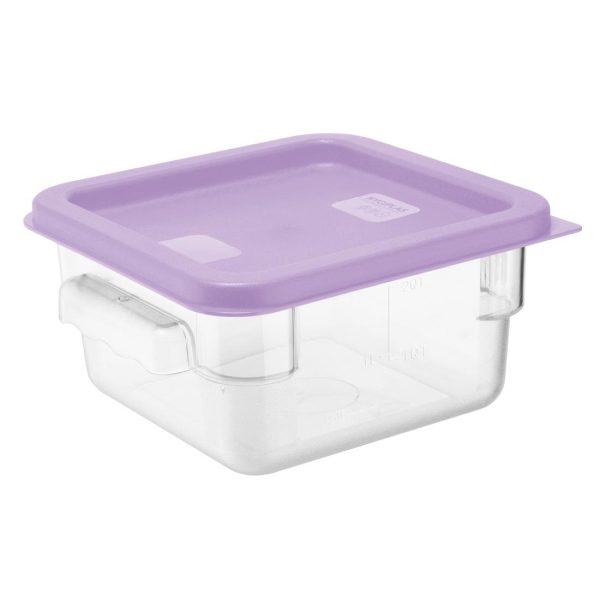 Hygiplas Square Food Storage Container Lid Purple Small