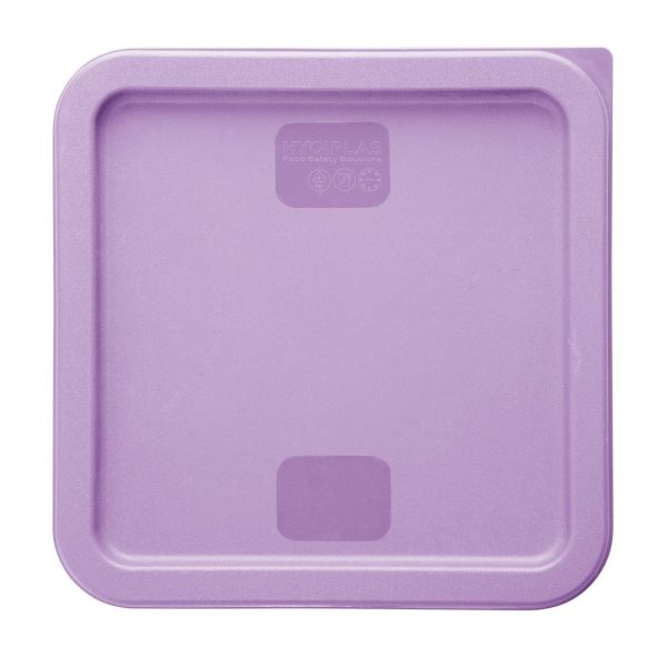 Hygiplas Square Food Storage Container Lid Purple Medium