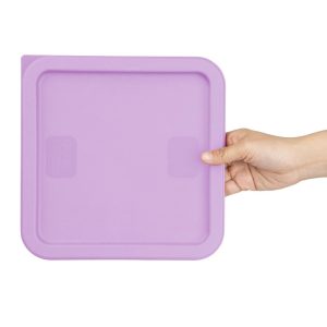 Hygiplas Square Food Storage Container Lid Purple Medium