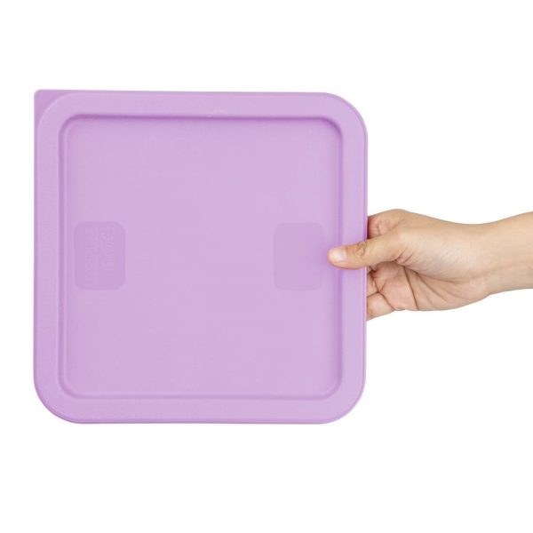 Hygiplas Square Food Storage Container Lid Purple Medium
