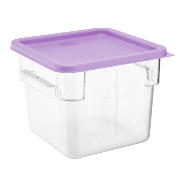 Hygiplas Square Food Storage Container Lid Purple Medium