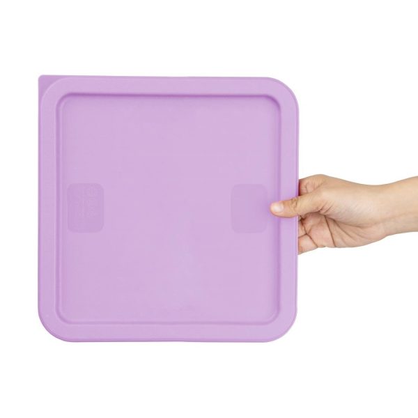 Hygiplas Square Food Storage Container Lid Purple Large