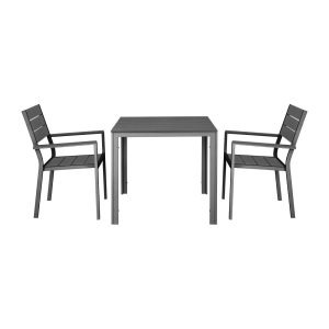 Bolero Valletta Grey Slatted Outdoor Table 780mm