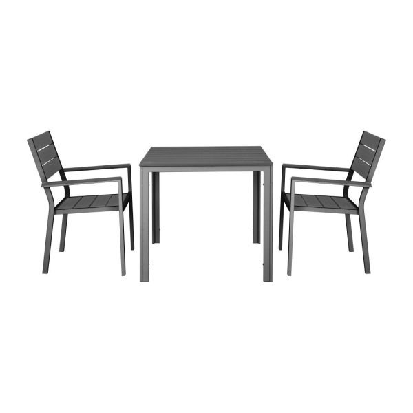 Bolero Valletta Grey Slatted Outdoor Table 780mm