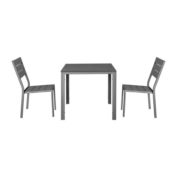 Bolero Valletta Grey Slatted Side Chair (4 Pack)