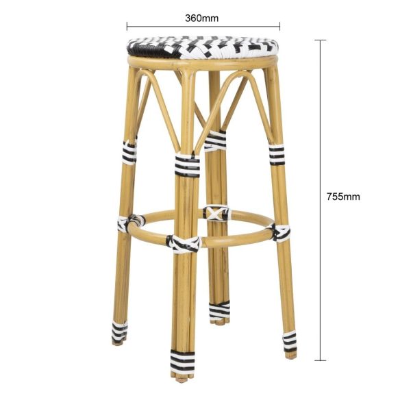 Bolero Parisian Style PE Rattan Bar Stools Black  (2 Pack)