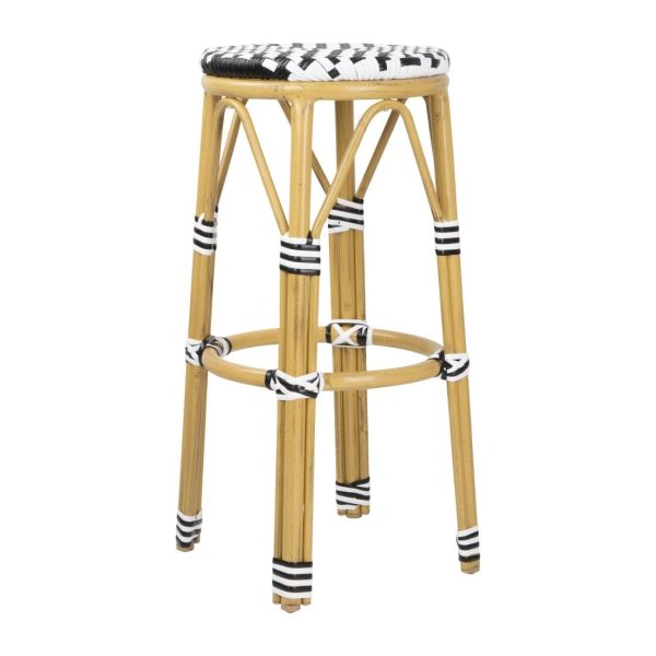 Bolero Parisian Style PE Rattan Bar Stools Black  (2 Pack)