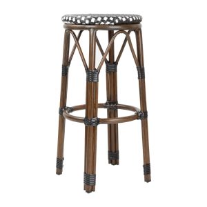 Bolero Parisian Style PE Rattan Bar Stools Black Dot Mix (2 Pack)
