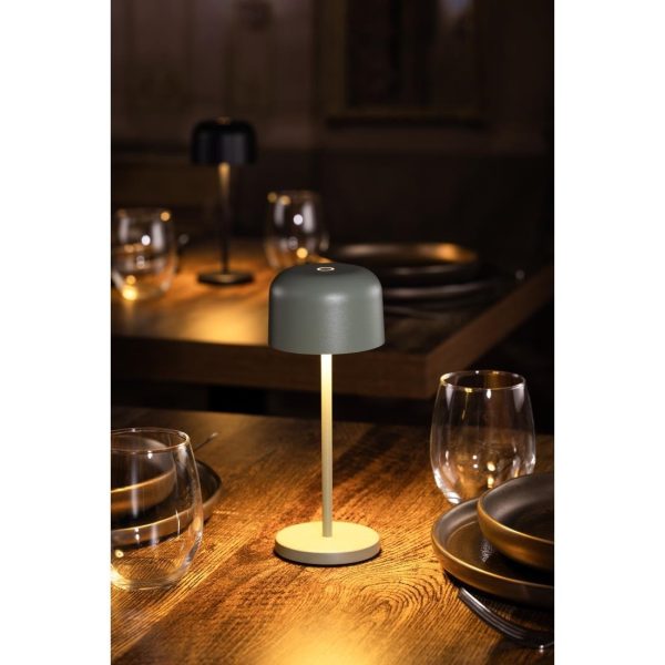 Olympia Siena Table Lamp Round Dome Sage 200mm