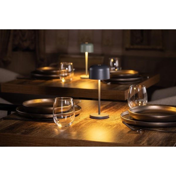 Olympia Siena Table Lamp Round Dome Grey 200mm