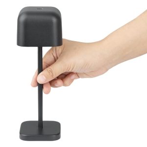 Olympia Lucca Table Lamp Squared Dome Black 200mm