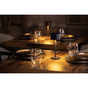 Olympia Lucca Table Lamp Squared Dome Black 200mm