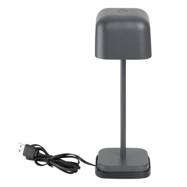 Olympia Lucca Table Lamp Squared Dome Grey 200mm