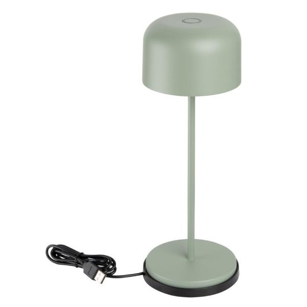 Olympia Siena Table Lamp Round Dome Sage 300mm