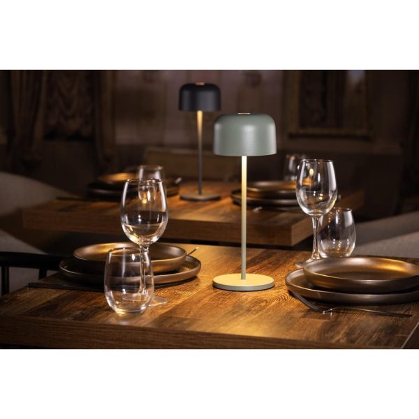 Olympia Siena Table Lamp Round Dome Sage 300mm
