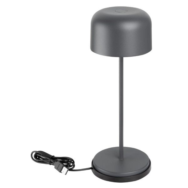 Olympia Siena Table Lamp Round Dome Grey 300mm
