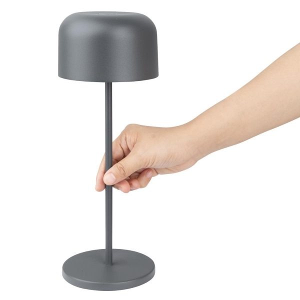 Olympia Siena Table Lamp Round Dome Grey 300mm