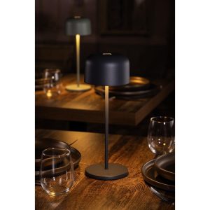 Olympia Siena Table Lamp Round Dome Grey 300mm