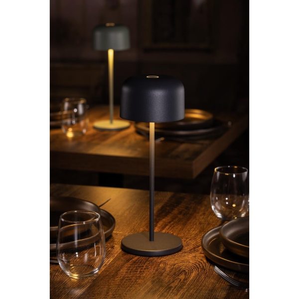 Olympia Siena Table Lamp Round Dome Grey 300mm