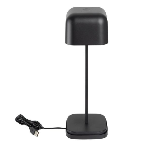 Olympia Lucca Table Lamp Squared Dome Black 300mm
