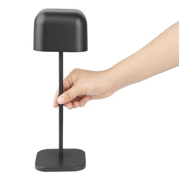 Olympia Lucca Table Lamp Squared Dome Black 300mm