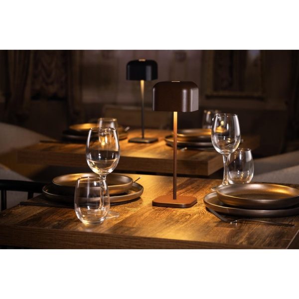 Olympia Lucca Table Lamp Squared Dome Chestnut 300mm