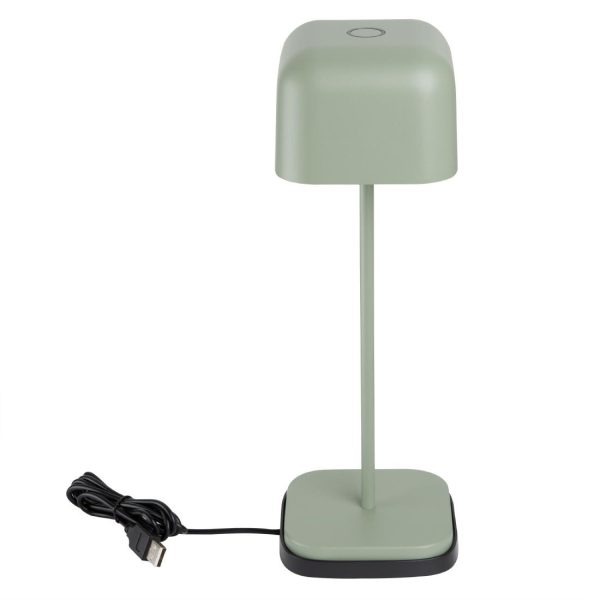 Olympia Lucca Table Lamp Squared Dome Sage 300mm