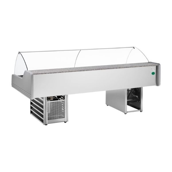 Zoin Saigon Fish Counter Grey with Azure Trim 2500mm